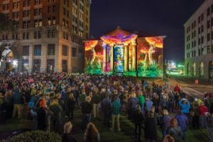 People watching Luna Fest at night