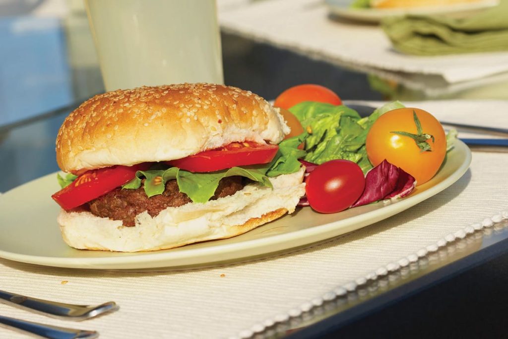 Burger on a plate