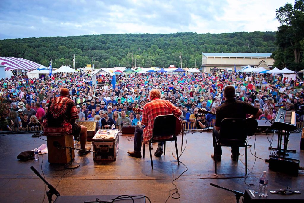 Crowd watching a band at Chenango Blues Fest