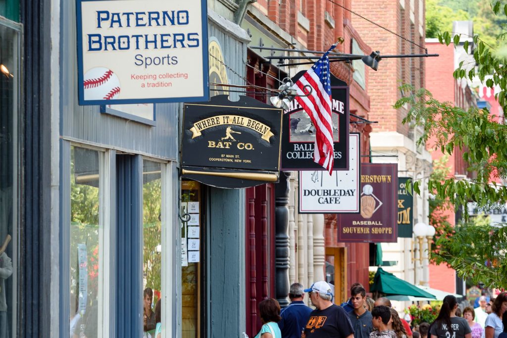 Storefronts in downtown Cooperstown