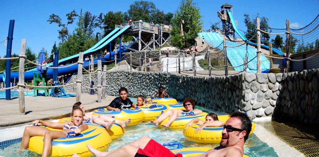 Family on tubes at Water Safari water park