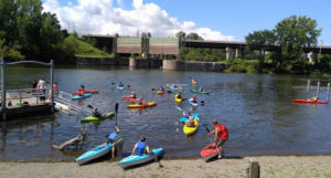 People kayaking at Bellamy Park in Rome