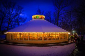 Binghamton RecPark carousel in the winter by Scott Anderson