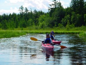 People kayaking