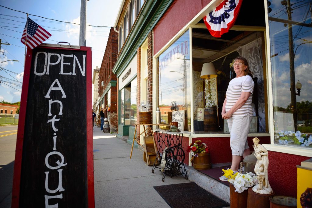 antiques store sign